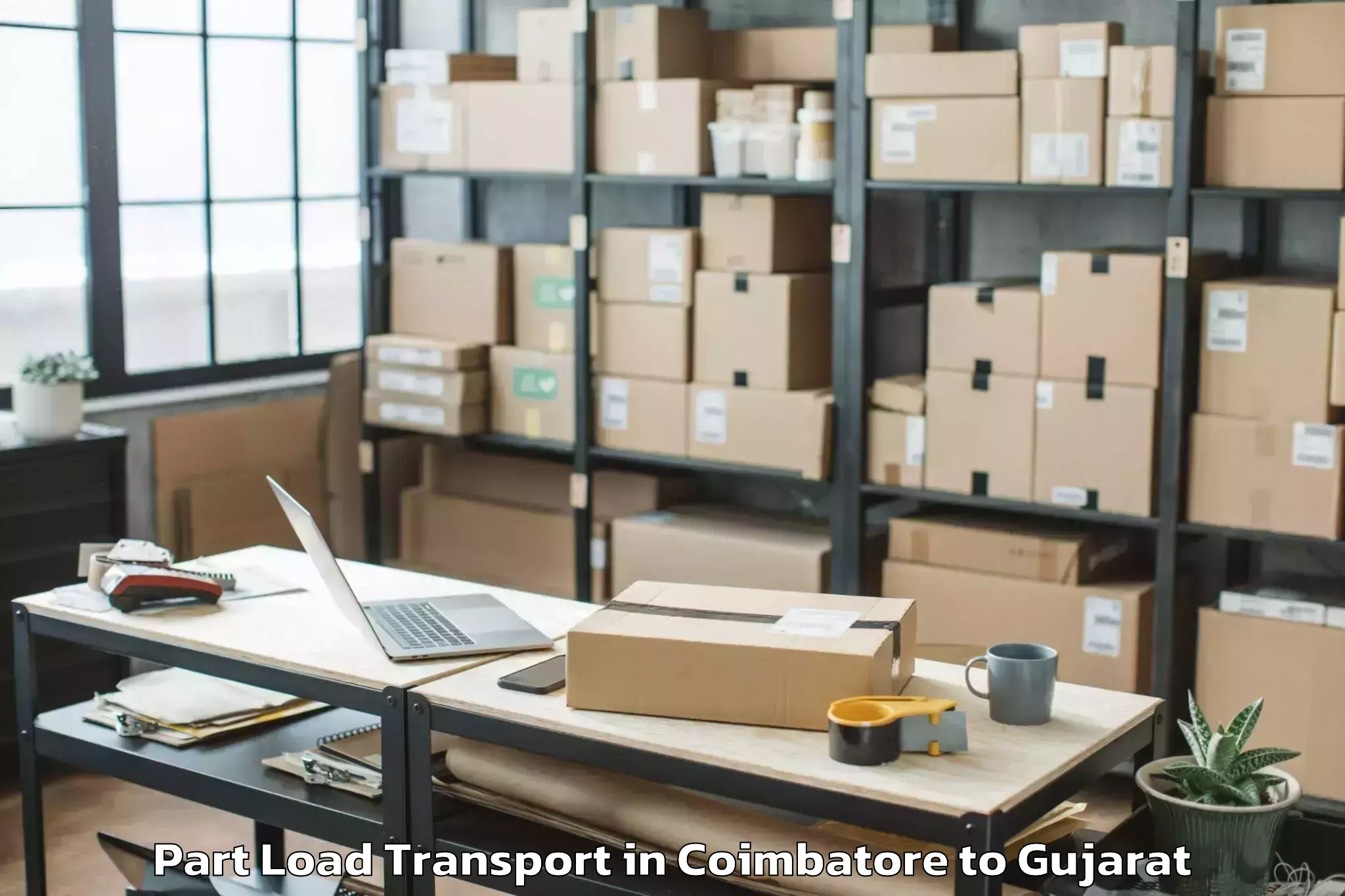 Book Coimbatore to Porbandar Part Load Transport